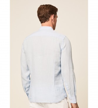 Hackett London Camisa de Linho P Fit Slim Slim azul