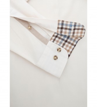 Hackett London Camisa Flannel Borde blanco