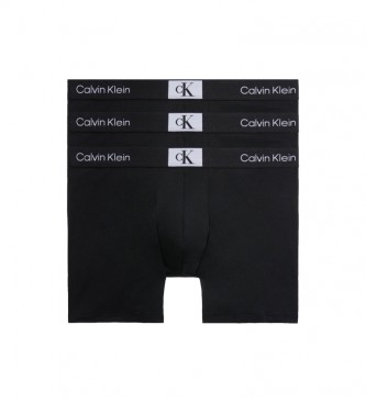 Calvin Klein 3er Pack lange Boxershorts - Ck96 schwarz