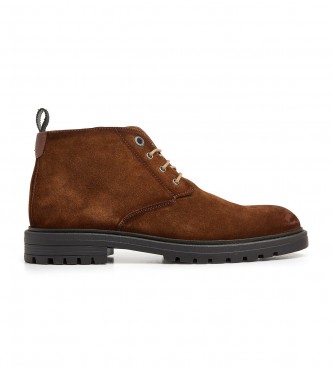 Pepe Jeans Logan Desert Leather Ankle Boots marron