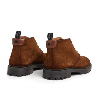 Pepe Jeans Logan Desert Leather Ankle Boots castanho