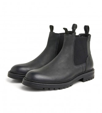 Pepe Jeans Logan Chelsea Leather Ankle Boots black