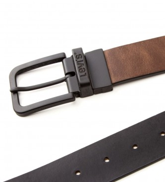Levi's Cinturon de piel Reversible Core Metal Negro