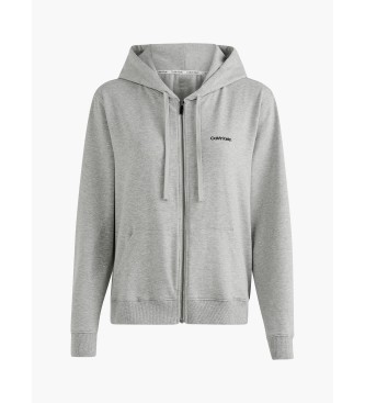 Calvin Klein Lounge Zip Up Moderna bombažna jopa siva