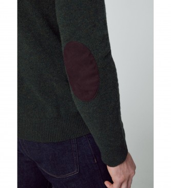 Hackett London Lambswool-Pullover Zipper grn