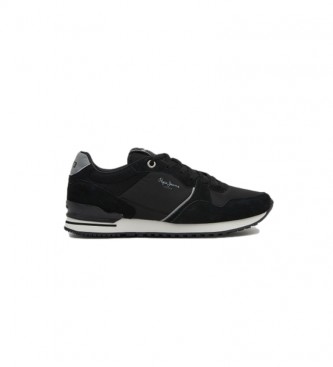Pepe Jeans London City leather sneakers black