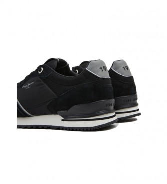 Pepe Jeans London City leather sneakers black
