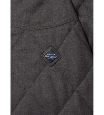 Hackett London Flannel Moto jacket dark grey