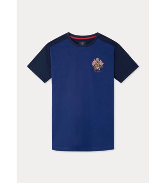 Hackett London Crest Multi T-shirt blauw