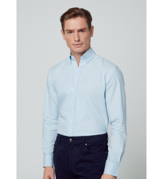 Hackett London Garment Dyed skjorta ljusbl