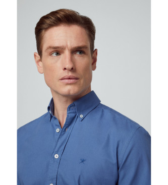 Hackett London Camisa Garment Dyed azul