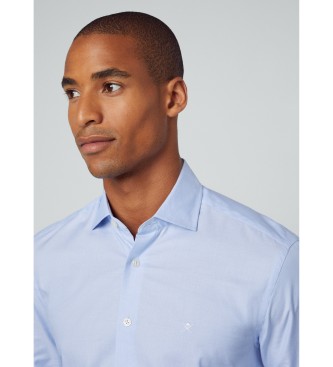 Hackett London Shirt Essential Textuur blauw