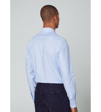 Hackett London Hemd Essential Textur blau