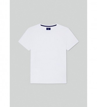 Hackett London T-shirt bianca con logo ricamato