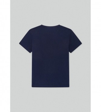 Hackett London T-shirt med marinbl broderad logotyp