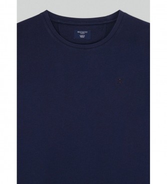 Hackett London Majica z izvezenim logotipom v mornariški barvi