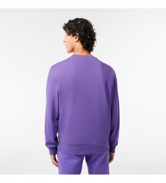 Lacoste Bluza Jogger z bawełny organicznej w kolorze fioletowym