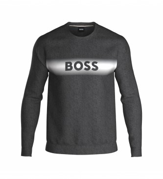 BOSS Sweatshirt cinzenta de corte regular
