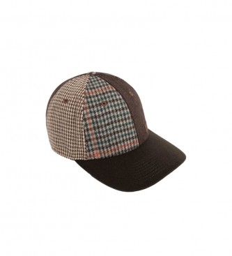 Hackett London Casquette patchwork marron