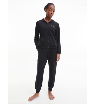 Calvin Klein Lounge Zip Up Moderna bombažna majica črna