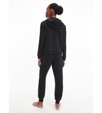 Calvin Klein Lounge Zip Up Modern Katoenen Sweatshirt zwart