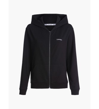 Calvin Klein Sweat-shirt en coton moderne Lounge Zip Up noir