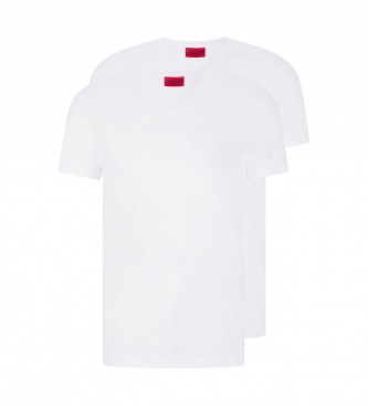 HUGO Frpackning med 2 T-shirts, vit, V-ringad, V-ringad, vit