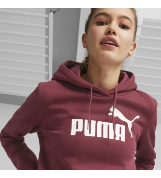 Puma Essentials Obleka s kapuco z logotipom bordo barve