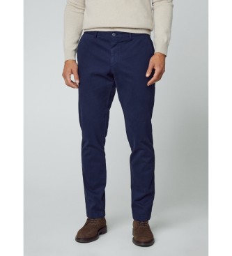 Hackett London Pantaloni con trama blu scuro