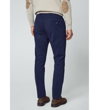 Hackett London Pantaloni con trama blu scuro