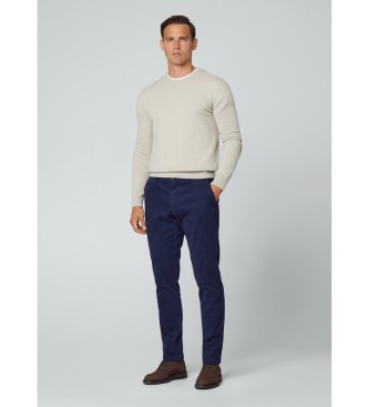 Hackett London Pantaloni con trama blu scuro