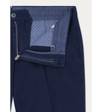 Hackett London Pantaloni con trama blu scuro