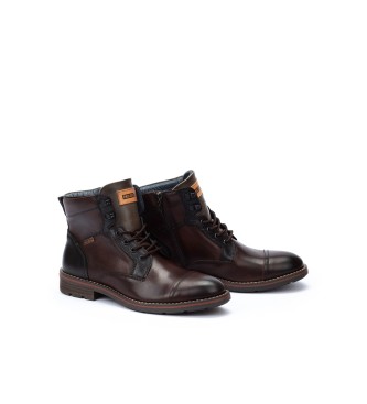 Pikolinos Brown York Leather Ankle Boots