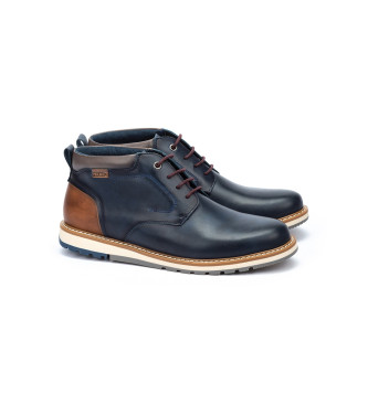 Pikolinos Leather Ankle Boots Berna navy