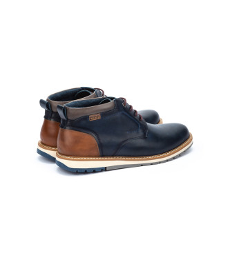 Pikolinos Leather Ankle Boots Berna navy