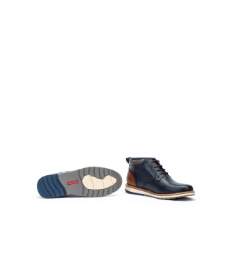 Pikolinos Leather Ankle Boots Berna navy