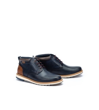 Pikolinos Leather Ankle Boots Berna navy