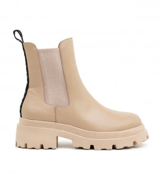 Pepe Jeans Beige Lol Chelsea ankle boots -Heel height 6cm