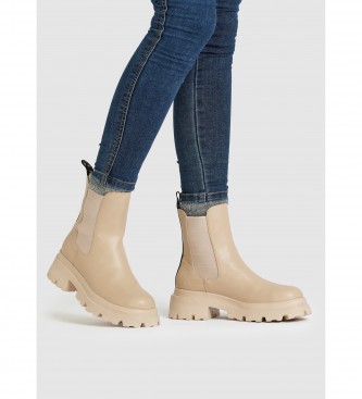 Pepe Jeans Botas de tornozelo Beige Lol Chelsea - Altura do calcanhar 6cm