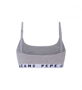Pepe Jeans Reggiseno sportivo Bralette con logo grigio