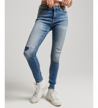 Superdry Skinny jeans med medium talje i kologisk bomuld Vintage blue