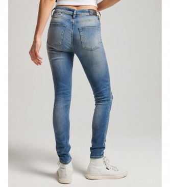 Superdry Medium-waisted skinny jeans van organisch katoen Vintage blauw