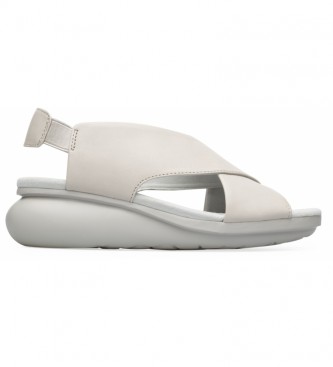 Camper Balonski sandali iz sivega usnja -Višina: 5 cm