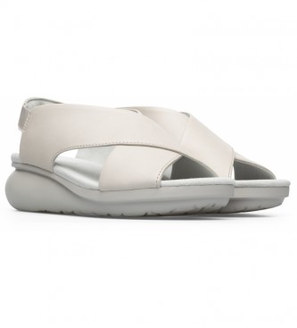 Camper Balloon grey leather sandals -Height: 5cm