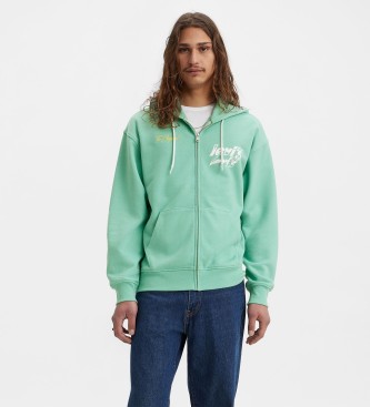 Levi's Relaxed grafisch Zipup sweatshirt groen