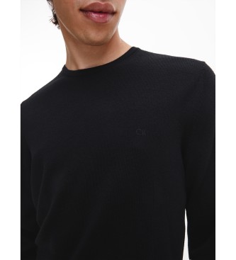 Calvin Klein Pull en laine mrinos noir