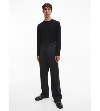 Calvin Klein Maglione in lana merino nera