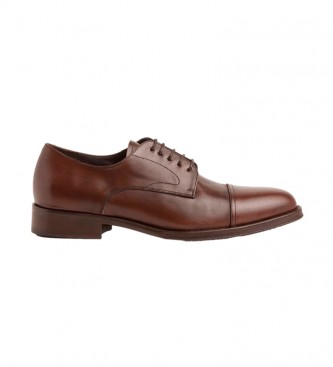 Hackett London Sapatos de couro castanhos Bluchers