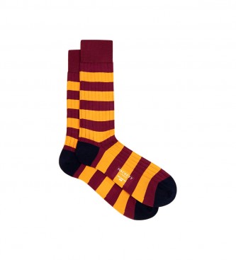 Hackett London Rugby Socks maroon, yellow