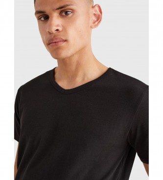 Tommy Hilfiger Conjunto de 3 T-shirts pretas com decote em V